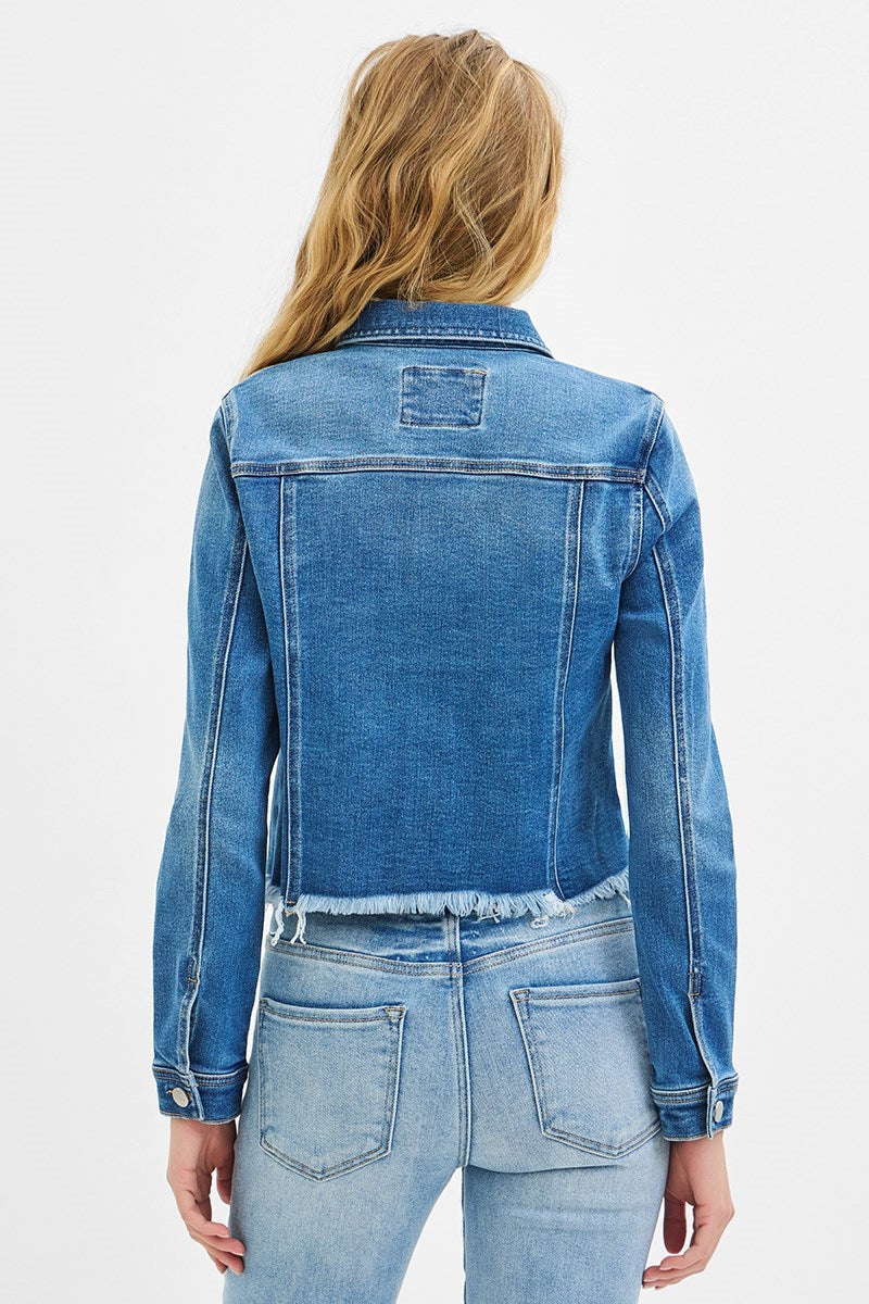 Rambler Irregular Fray Hem Denim Jacket