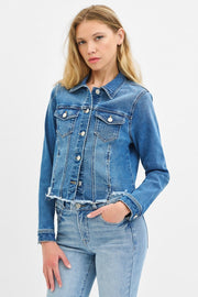 Rambler Irregular Fray Hem Denim Jacket