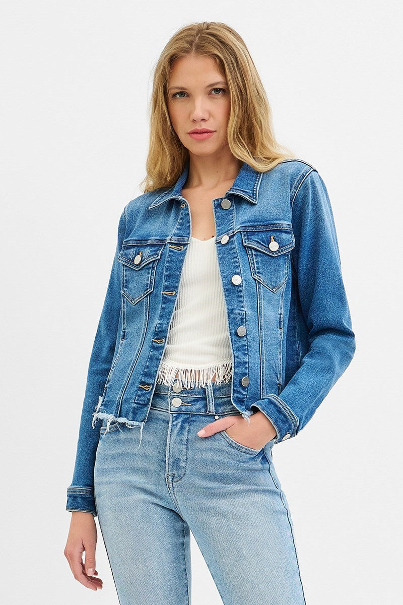 Rambler Irregular Fray Hem Denim Jacket