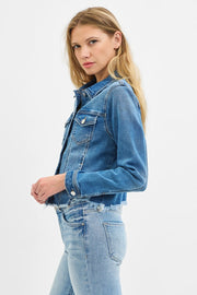 Rambler Irregular Fray Hem Denim Jacket