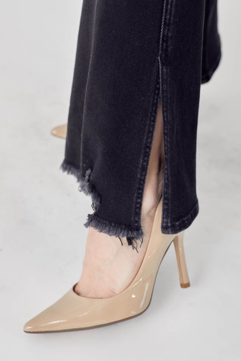 Sabbath High Rise Ankle Slit Flare Leg Jeans