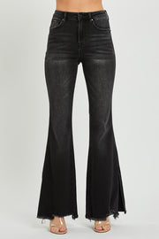 Sabbath High Rise Ankle Slit Flare Leg Jeans