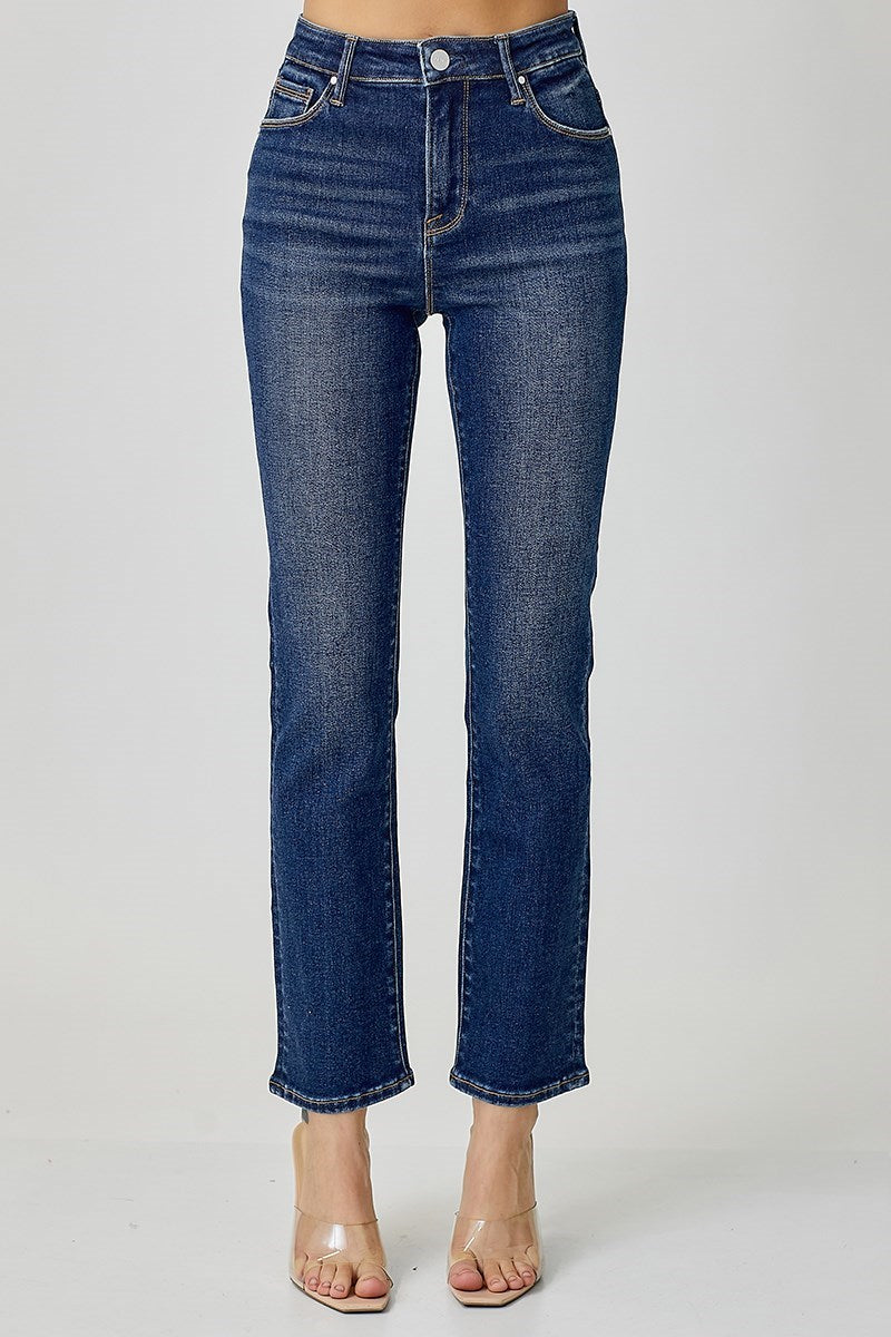 Duran Mid-Rise Ankle Straight-Slim Jeans