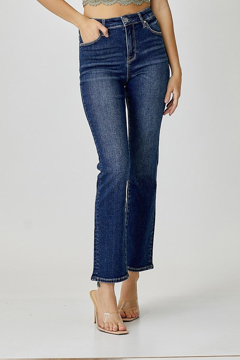 Duran Mid-Rise Ankle Straight-Slim Jeans