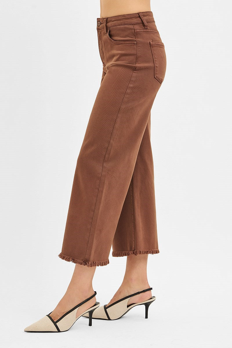 Vuiton TC High Rise Wide Leg Ankle Crop Pants