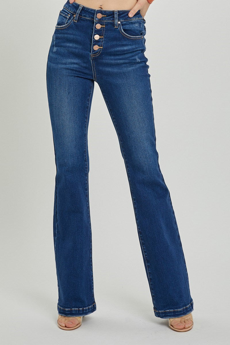 Pistol High Rise Button Fly Boot Cut Jeans