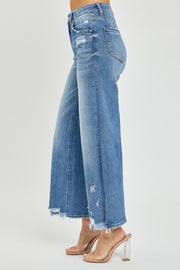 Blaze of Glory High Rise Side Slit Ankle Crop Jeans