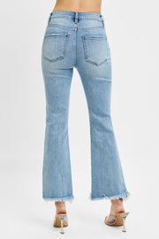 Prowess High Rise Crop Bootcut Fray Hem Jeans