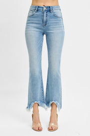 Prowess High Rise Crop Bootcut Fray Hem Jeans