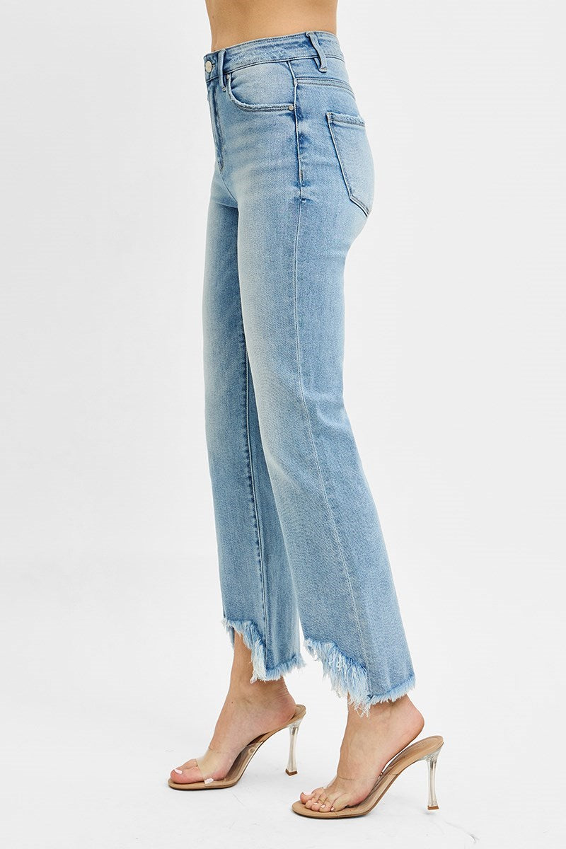 Prowess High Rise Crop Bootcut Fray Hem Jeans