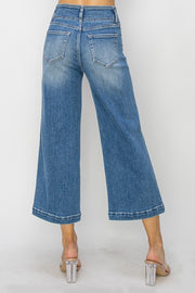 Fender High Rise Front Seam Crop Wide Leg Jeans