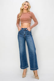 Reckon II TC High Rise Front Seam Slim-Wide Crop Jeans