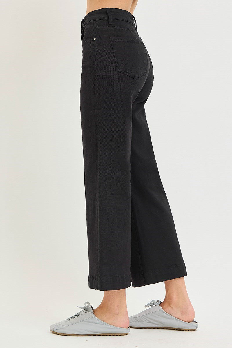 Reckon TC High Rise Front Seam Slim-Wide Crop Jeans