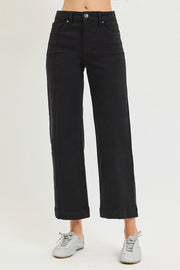 Reckon TC High Rise Front Seam Slim-Wide Crop Jeans