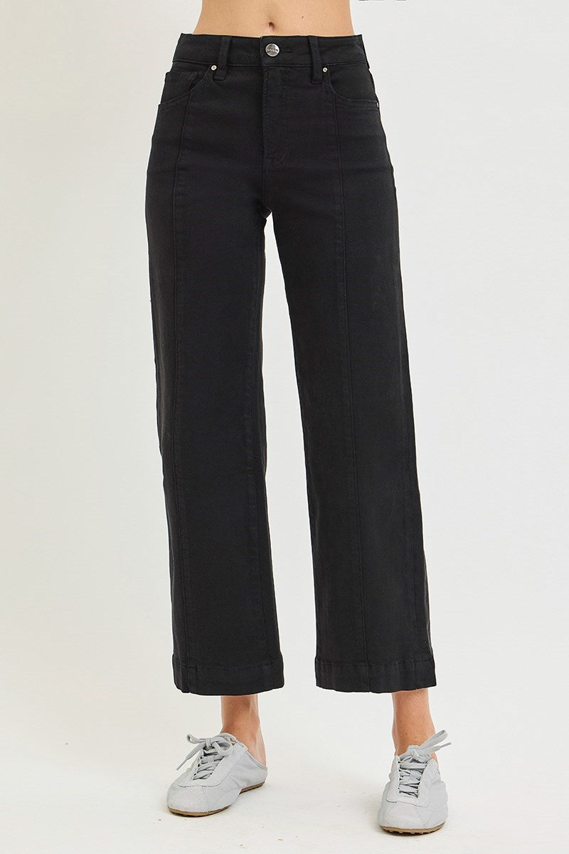 Reckon TC High Rise Front Seam Slim-Wide Crop Jeans