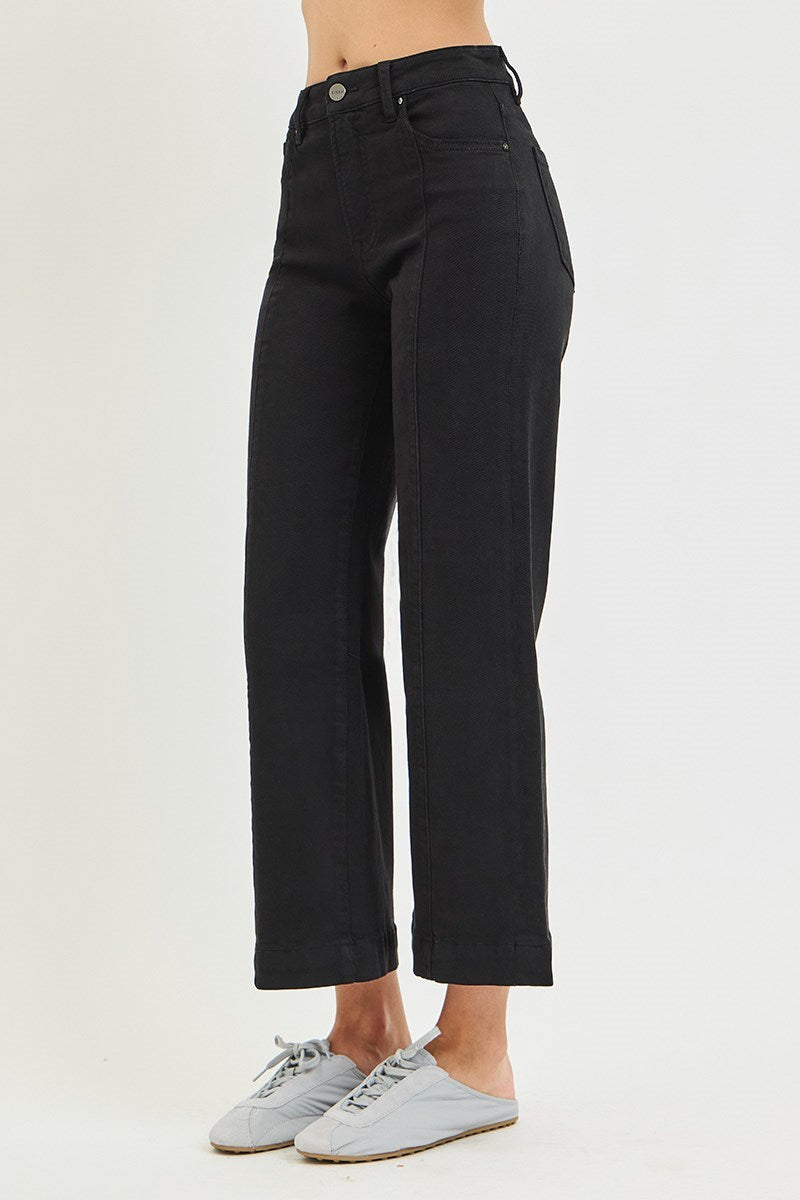 Reckon TC High Rise Front Seam Slim-Wide Crop Jeans