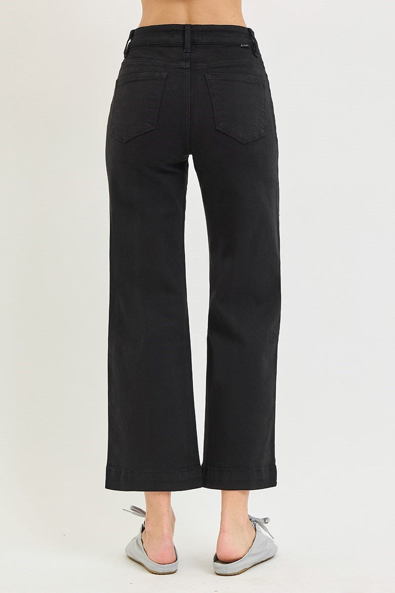 Reckon TC High Rise Front Seam Slim-Wide Crop Jeans