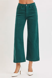 Reckon TC High Rise Front Seam Slim-Wide Crop Jeans