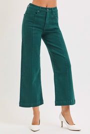 Reckon TC High Rise Front Seam Slim-Wide Crop Jeans