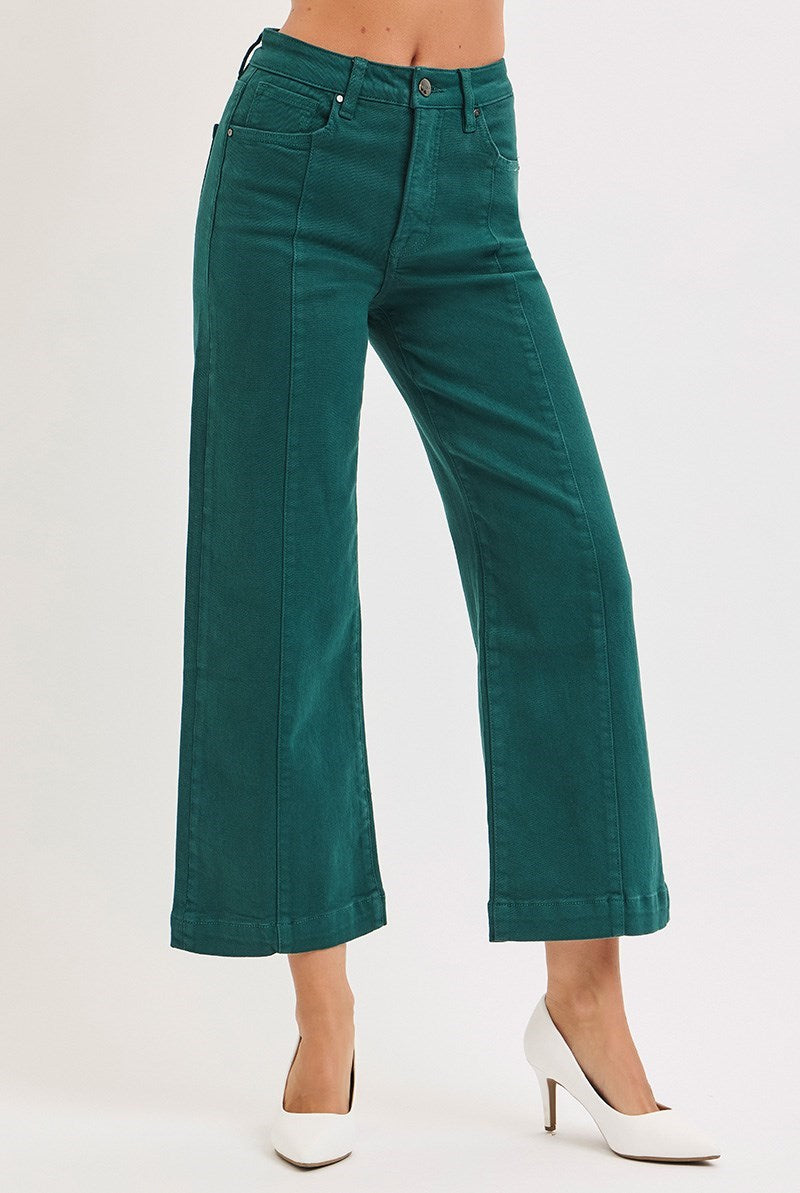 Reckon TC High Rise Front Seam Slim-Wide Crop Jeans