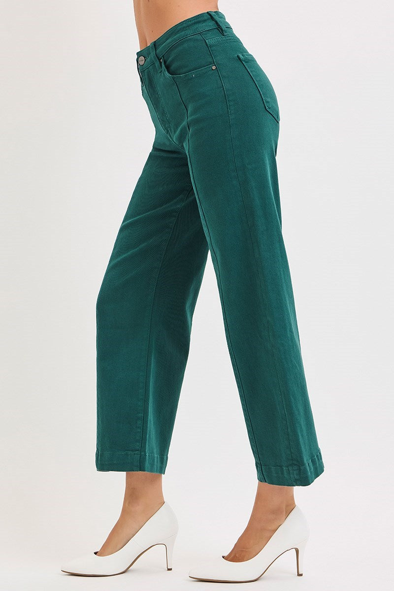 Reckon TC High Rise Front Seam Slim-Wide Crop Jeans