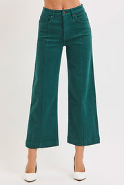 Reckon TC High Rise Front Seam Slim-Wide Crop Jeans