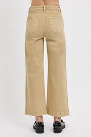 Reckon TC High Rise Front Seam Slim-Wide Crop Jeans