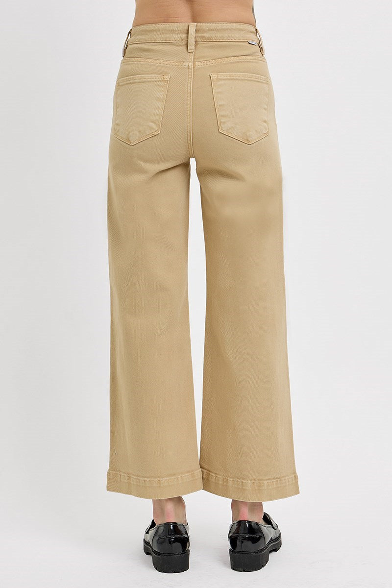Reckon TC High Rise Front Seam Slim-Wide Crop Jeans