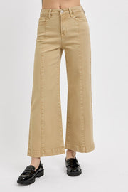 Reckon TC High Rise Front Seam Slim-Wide Crop Jeans