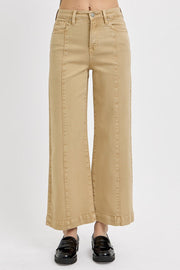 Reckon TC High Rise Front Seam Slim-Wide Crop Jeans