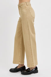 Reckon TC High Rise Front Seam Slim-Wide Crop Jeans