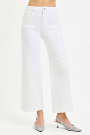 Reckon TC High Rise Front Seam Slim-Wide Crop Jeans