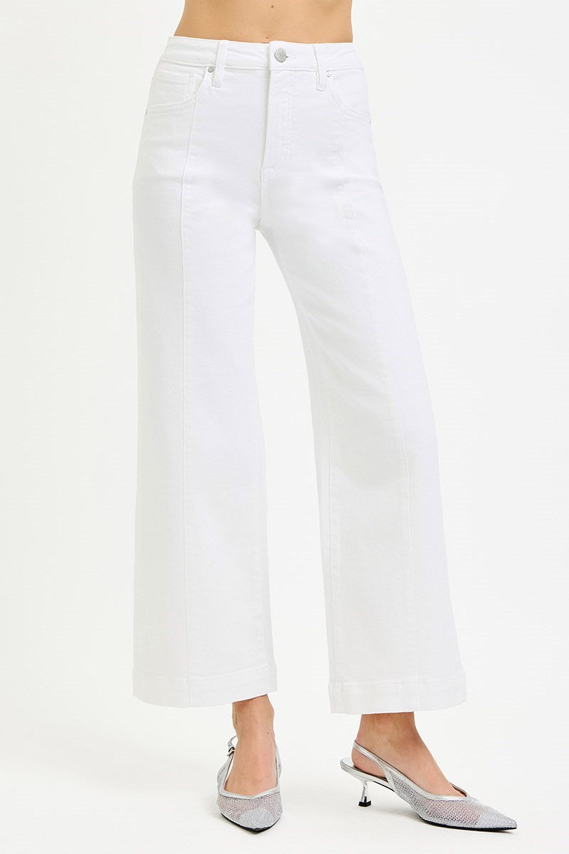 Reckon TC High Rise Front Seam Slim-Wide Crop Jeans