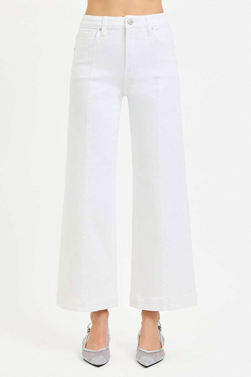 Reckon TC High Rise Front Seam Slim-Wide Crop Jeans