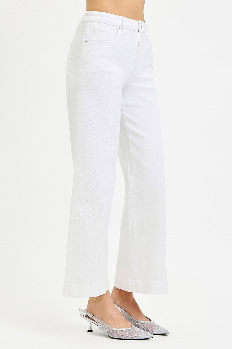 Reckon TC High Rise Front Seam Slim-Wide Crop Jeans