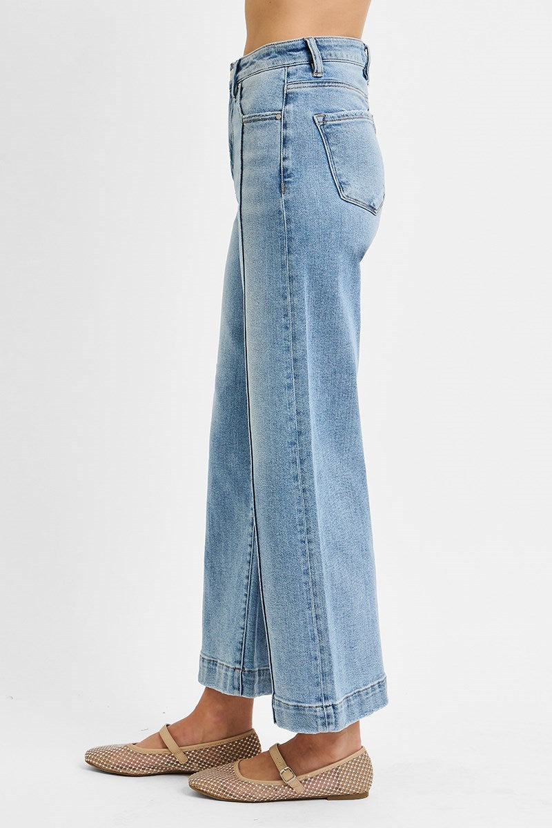 Reckon II TC High Rise Front Seam Slim-Wide Crop Jeans