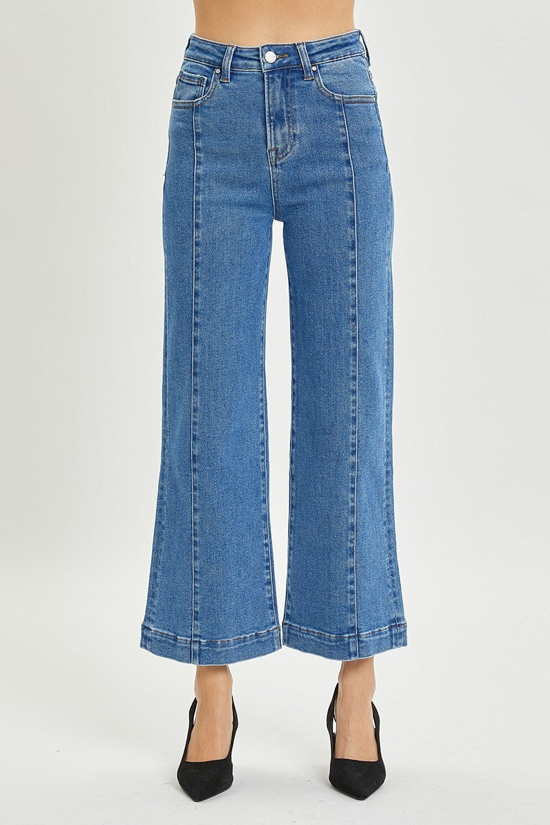 Stallone High Rise Ankle Wide Leg Jeans