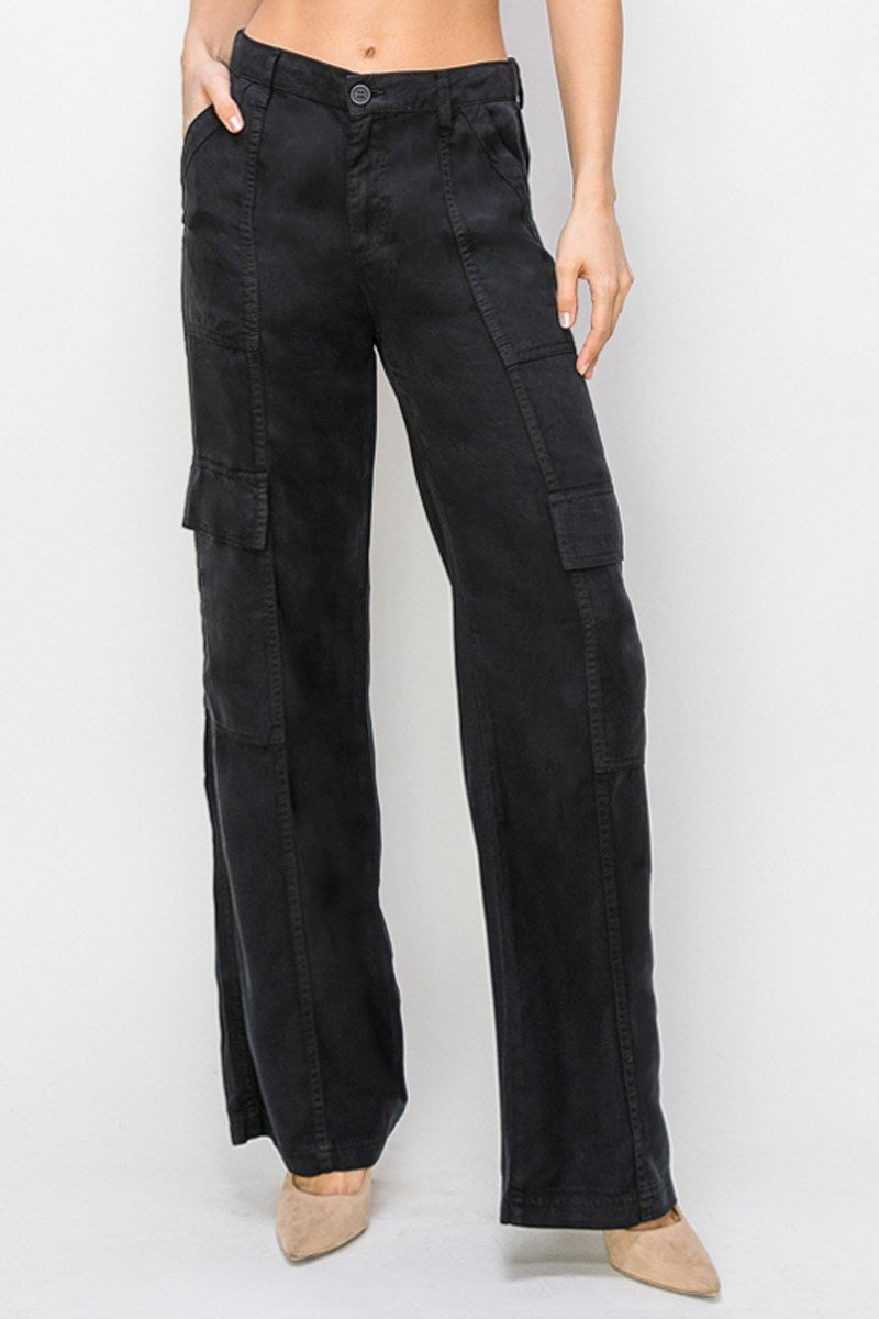 Zara Tencel Wide Leg Cargo Pants