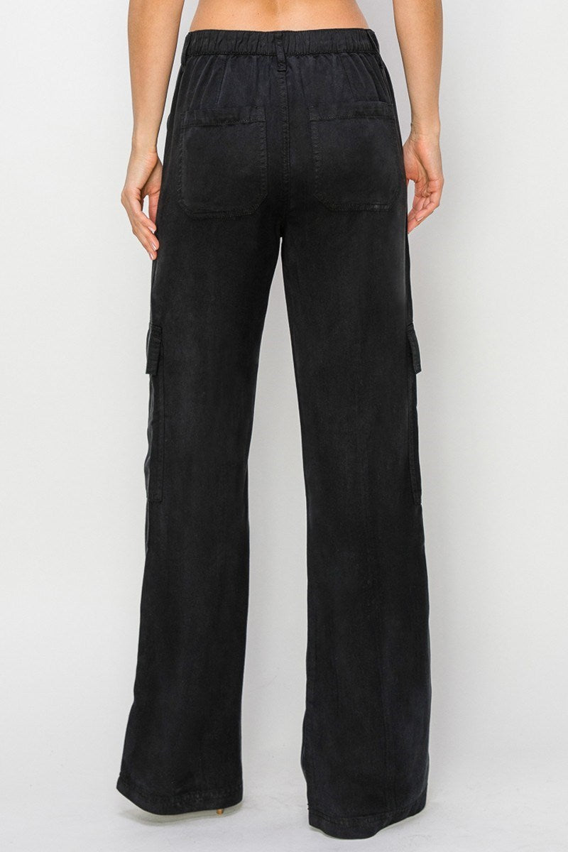 Zara Tencel Wide Leg Cargo Pants