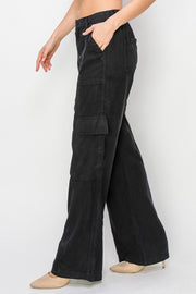 Zara Tencel Wide Leg Cargo Pants