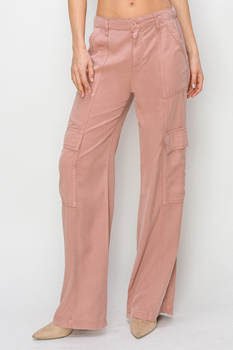 Zara Tencel Wide Leg Cargo Pants