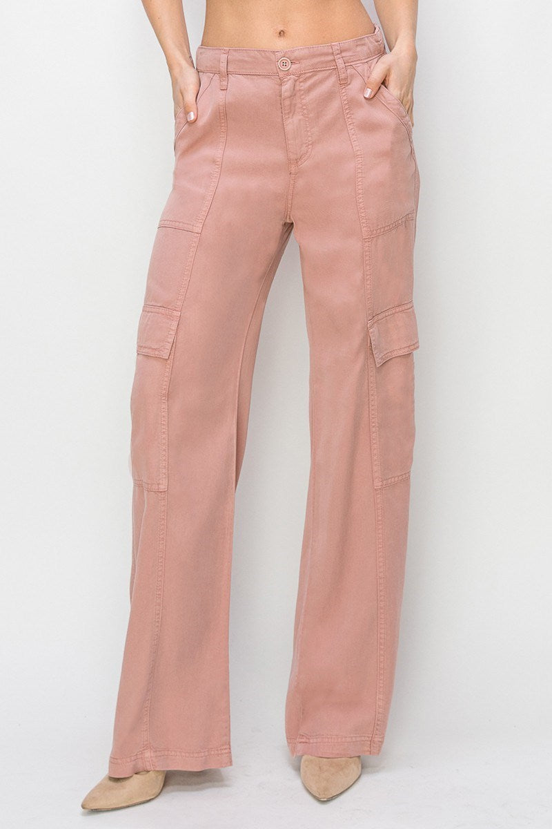 Zara Tencel Wide Leg Cargo Pants