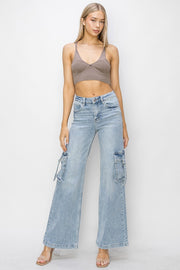 Zombie High Rise Wide Leg Cargo Jeans