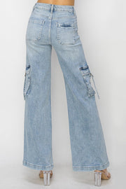 Zombie High Rise Wide Leg Cargo Jeans