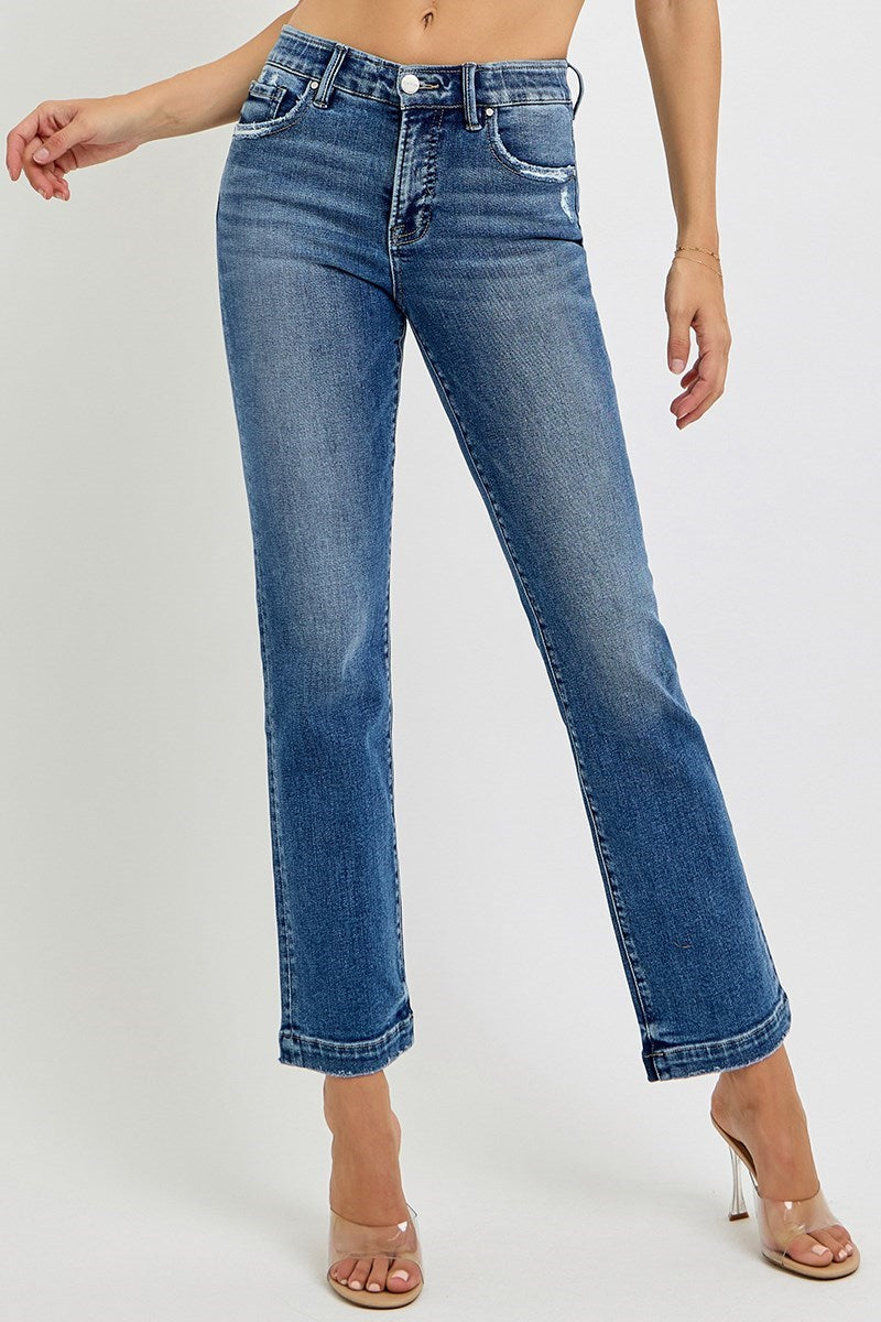 Rival TC Mid Rise Straight Ankle Jeans