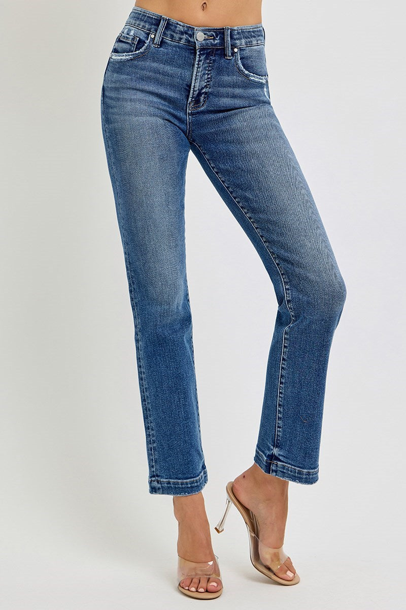 Rival TC Mid Rise Straight Ankle Jeans
