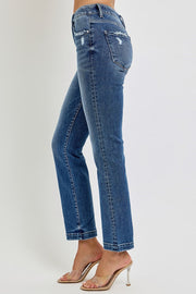 Rival TC Mid Rise Straight Ankle Jeans