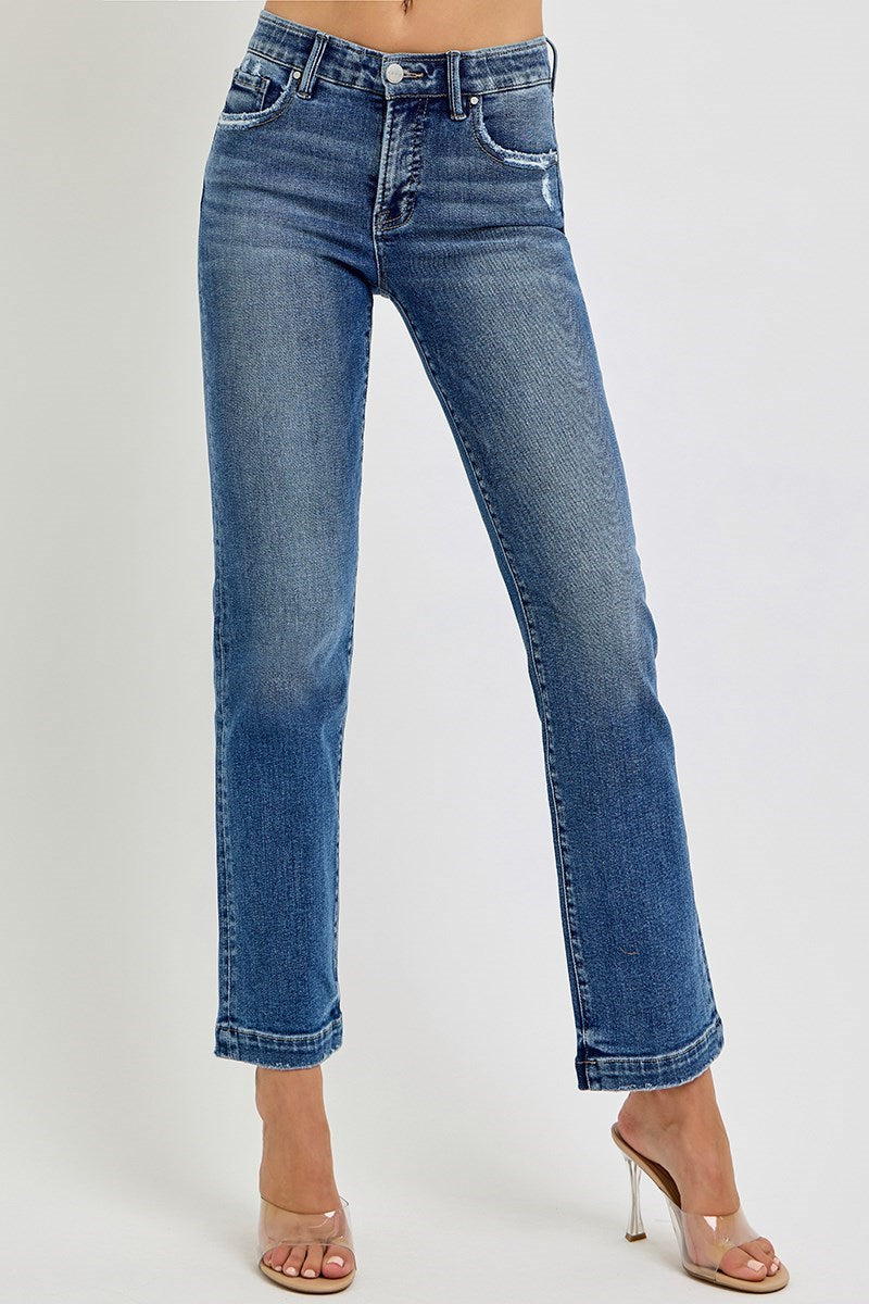 Rival TC Mid Rise Straight Ankle Jeans