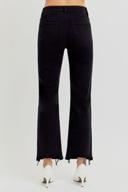 Black Ice TC High Rise Straight Fit Ankle Crop Jeans
