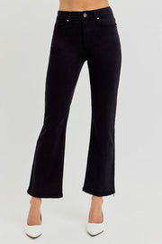 Black Ice TC High Rise Straight Fit Ankle Crop Jeans